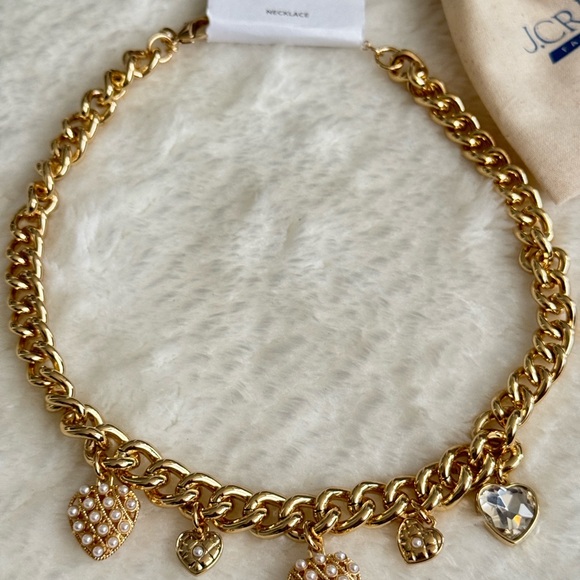 J. Crew Gold Necklace with Heart Charms - Picture 4 of 6